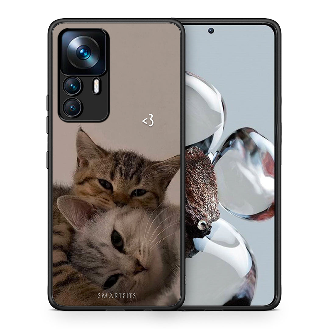 Θήκη Xiaomi 12T / 12T Pro / K50 Ultra Cats In Love από τη Smartfits με σχέδιο στο πίσω μέρος και μαύρο περίβλημα | Xiaomi 12T / 12T Pro / K50 Ultra Cats In Love case with colorful back and black bezels