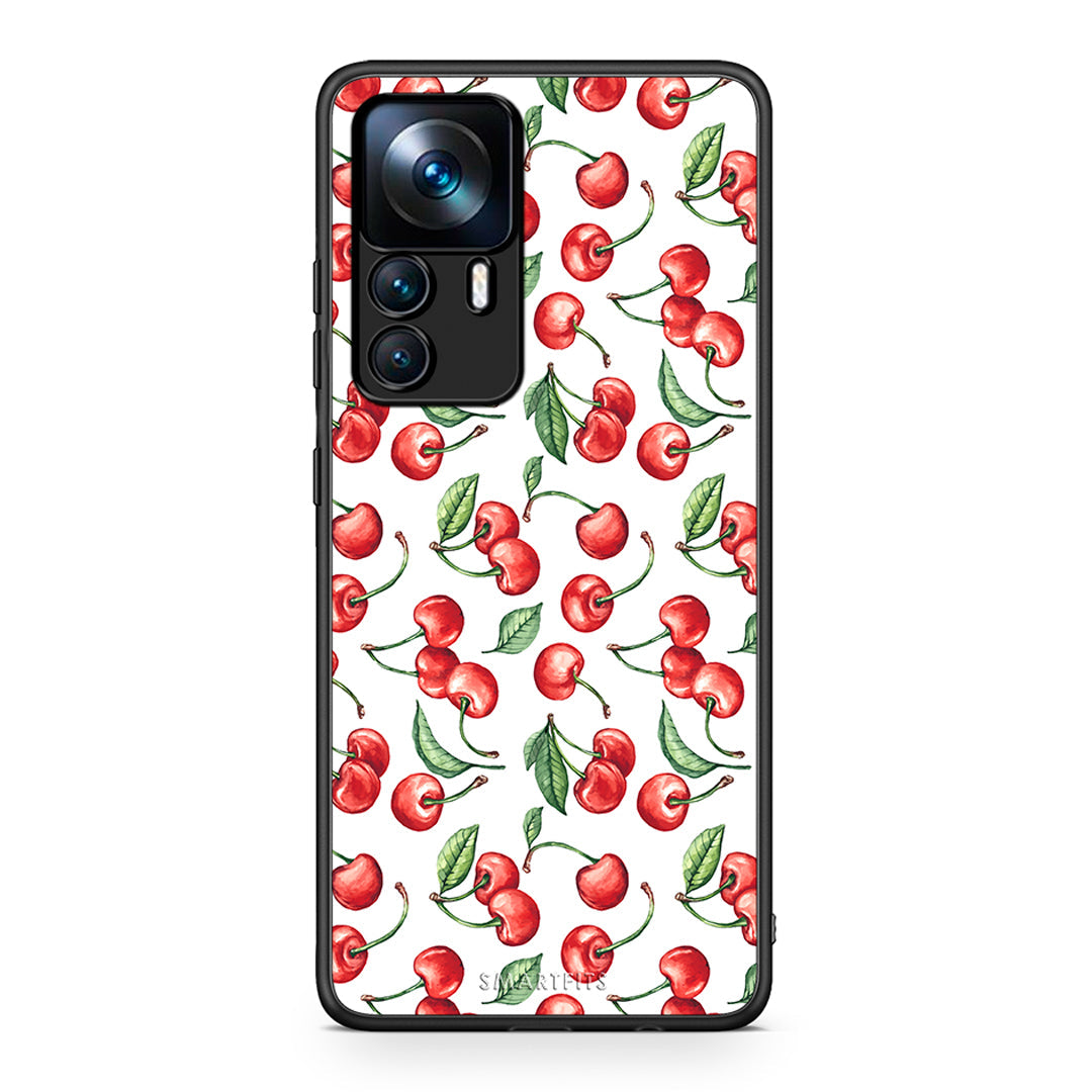 Xiaomi 12T / 12T Pro / K50 Ultra Cherry Summer θήκη από τη Smartfits με σχέδιο στο πίσω μέρος και μαύρο περίβλημα | Smartphone case with colorful back and black bezels by Smartfits
