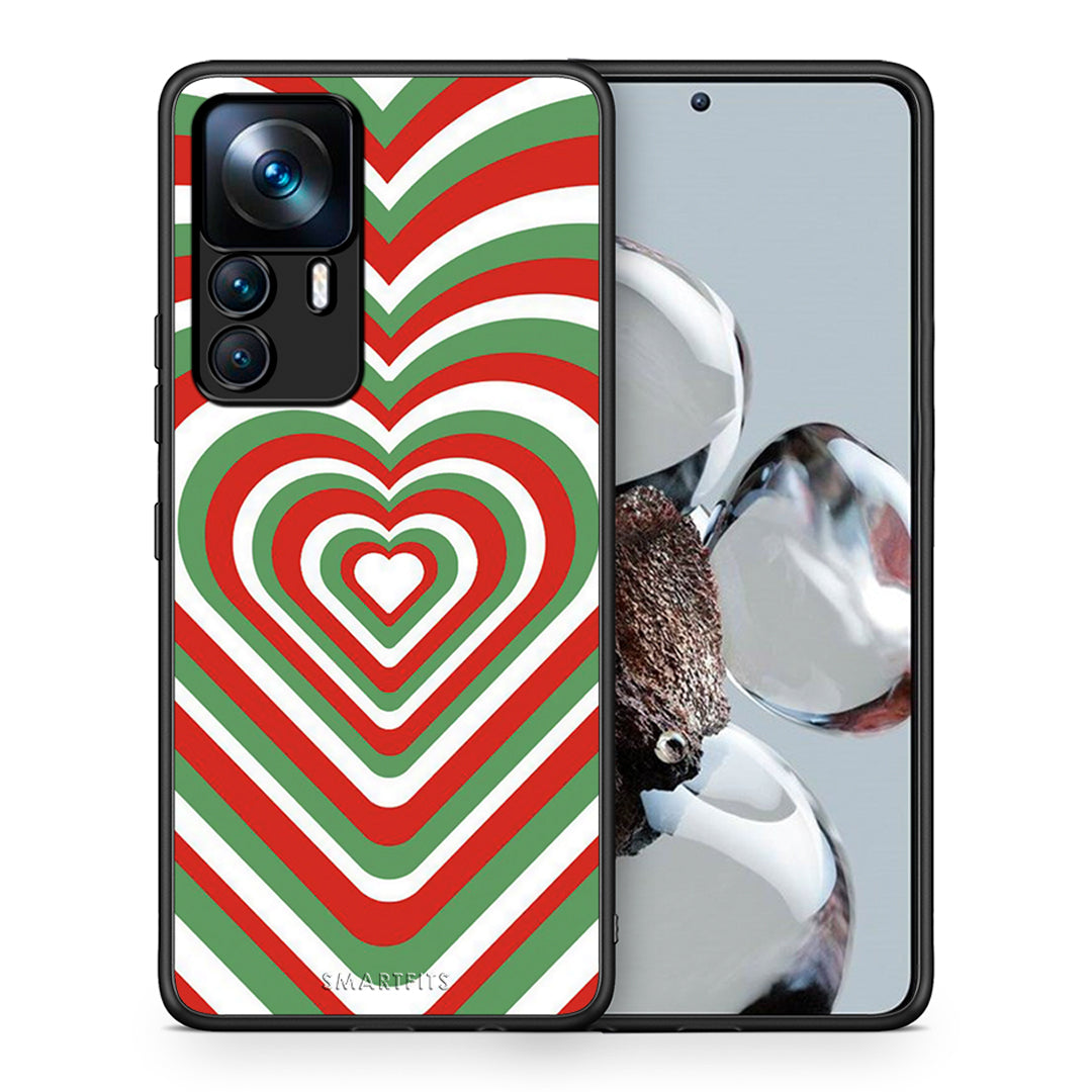 Θήκη Xiaomi 12T / K50 Ultra Christmas Hearts από τη Smartfits με σχέδιο στο πίσω μέρος και μαύρο περίβλημα | Xiaomi 12T / K50 Ultra Christmas Hearts case with colorful back and black bezels