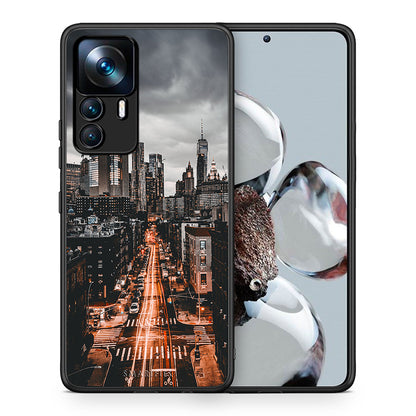 Θήκη Xiaomi 12T / K50 Ultra City Lights από τη Smartfits με σχέδιο στο πίσω μέρος και μαύρο περίβλημα | Xiaomi 12T / K50 Ultra City Lights case with colorful back and black bezels