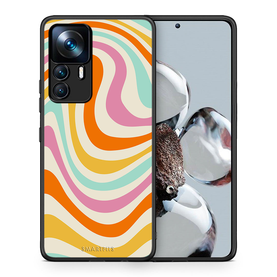 Θήκη Xiaomi 12T / K50 Ultra Colourful Waves από τη Smartfits με σχέδιο στο πίσω μέρος και μαύρο περίβλημα | Xiaomi 12T / K50 Ultra Colourful Waves case with colorful back and black bezels