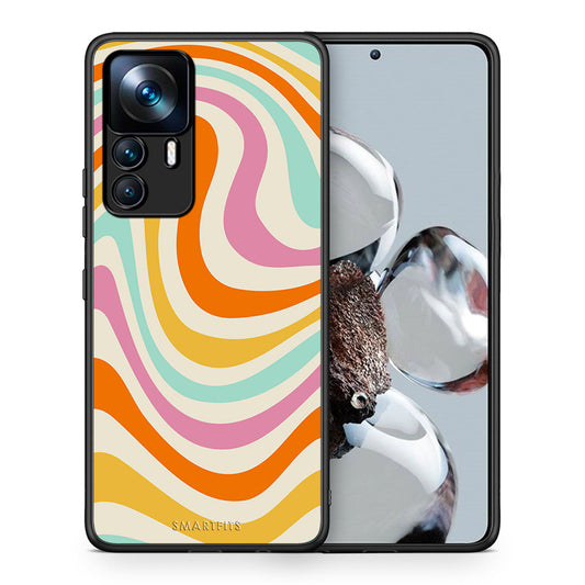 Θήκη Xiaomi 12T / K50 Ultra Colourful Waves από τη Smartfits με σχέδιο στο πίσω μέρος και μαύρο περίβλημα | Xiaomi 12T / K50 Ultra Colourful Waves case with colorful back and black bezels
