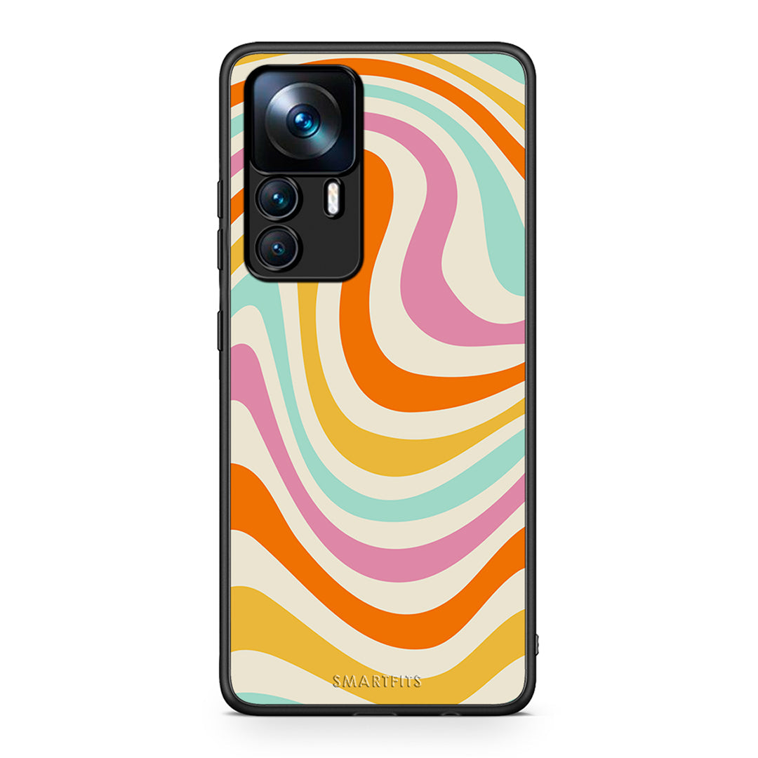 Xiaomi 12T / K50 Ultra Colourful Waves θήκη από τη Smartfits με σχέδιο στο πίσω μέρος και μαύρο περίβλημα | Smartphone case with colorful back and black bezels by Smartfits