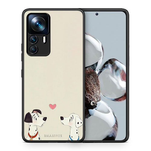 Θήκη Xiaomi 12T / K50 Ultra Dalmatians Love από τη Smartfits με σχέδιο στο πίσω μέρος και μαύρο περίβλημα | Xiaomi 12T / K50 Ultra Dalmatians Love case with colorful back and black bezels