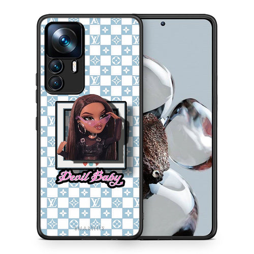 Θήκη Αγίου Βαλεντίνου Xiaomi 12T / K50 Ultra Devil Baby από τη Smartfits με σχέδιο στο πίσω μέρος και μαύρο περίβλημα | Xiaomi 12T / K50 Ultra Devil Baby case with colorful back and black bezels