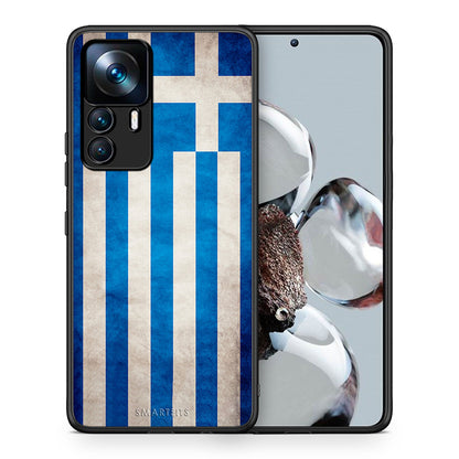 Θήκη Xiaomi 12T / K50 Ultra Greek Flag από τη Smartfits με σχέδιο στο πίσω μέρος και μαύρο περίβλημα | Xiaomi 12T / K50 Ultra Greek Flag case with colorful back and black bezels
