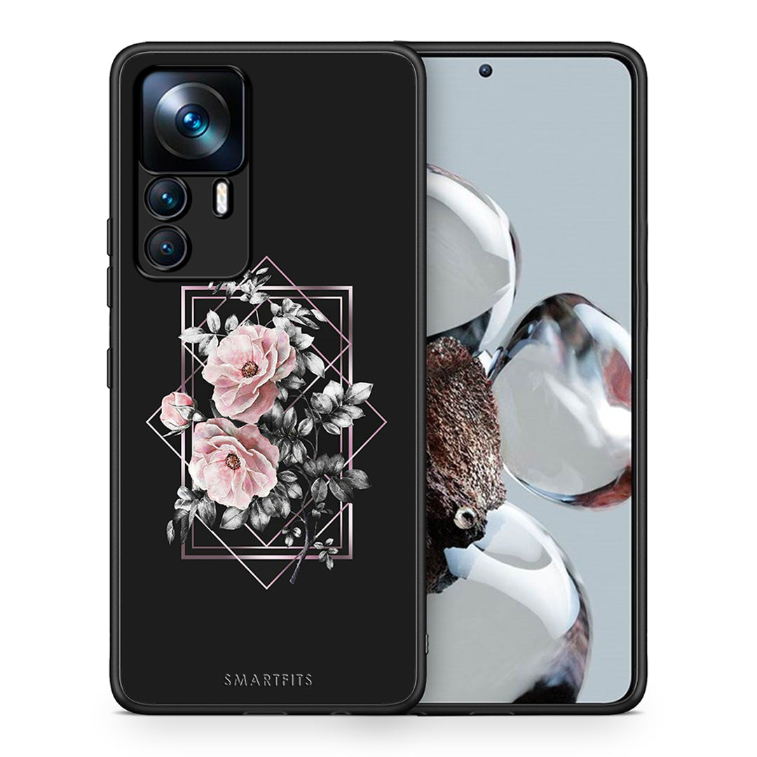 Θήκη Xiaomi 12T / K50 Ultra Frame Flower από τη Smartfits με σχέδιο στο πίσω μέρος και μαύρο περίβλημα | Xiaomi 12T / K50 Ultra Frame Flower case with colorful back and black bezels