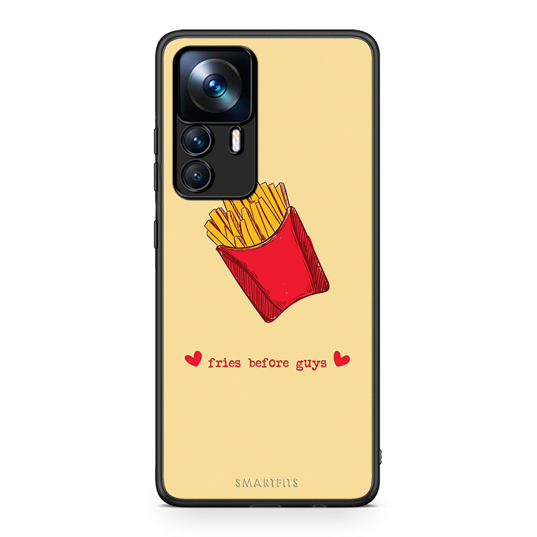 Xiaomi 12T / K50 Ultra Fries Before Guys Θήκη Αγίου Βαλεντίνου από τη Smartfits με σχέδιο στο πίσω μέρος και μαύρο περίβλημα | Smartphone case with colorful back and black bezels by Smartfits