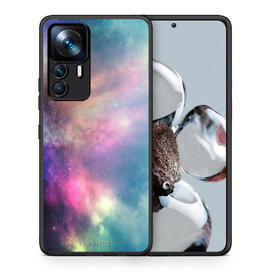 Θήκη Xiaomi 12T / K50 Ultra Rainbow Galaxy από τη Smartfits με σχέδιο στο πίσω μέρος και μαύρο περίβλημα | Xiaomi 12T / K50 Ultra Rainbow Galaxy case with colorful back and black bezels