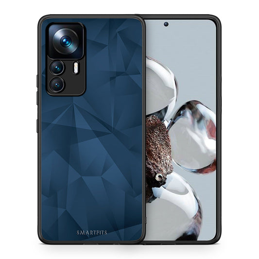 Θήκη Xiaomi 12T / K50 Ultra Blue Abstract Geometric από τη Smartfits με σχέδιο στο πίσω μέρος και μαύρο περίβλημα | Xiaomi 12T / K50 Ultra Blue Abstract Geometric case with colorful back and black bezels