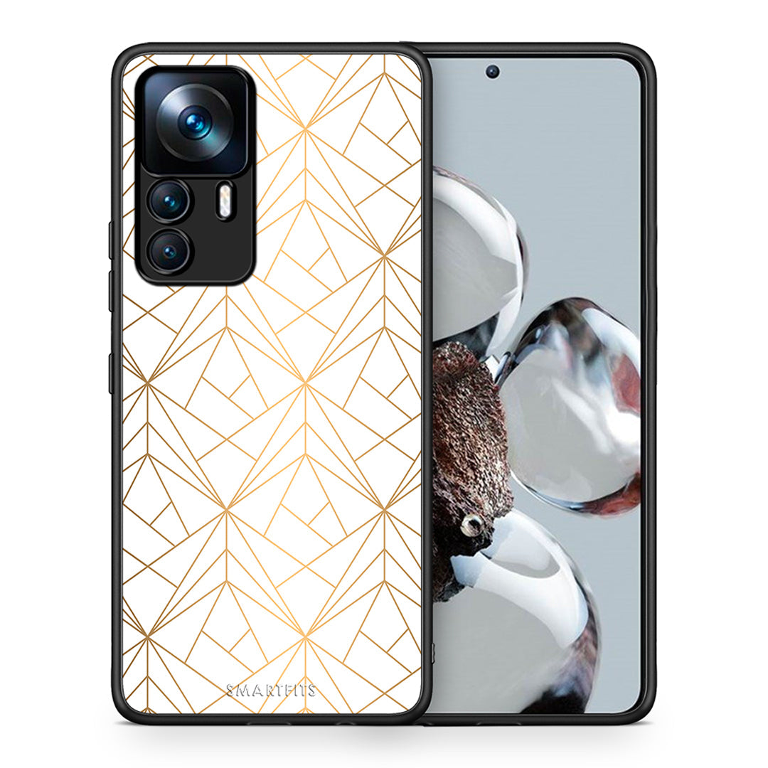 Θήκη Xiaomi 12T / K50 Ultra Luxury White Geometric από τη Smartfits με σχέδιο στο πίσω μέρος και μαύρο περίβλημα | Xiaomi 12T / K50 Ultra Luxury White Geometric case with colorful back and black bezels