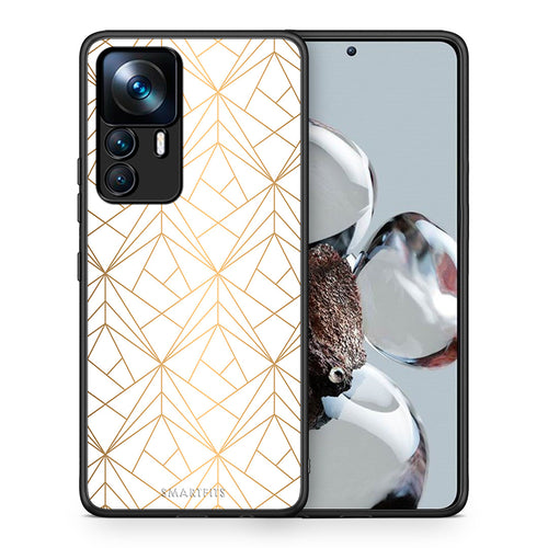 Θήκη Xiaomi 12T / K50 Ultra Luxury White Geometric από τη Smartfits με σχέδιο στο πίσω μέρος και μαύρο περίβλημα | Xiaomi 12T / K50 Ultra Luxury White Geometric case with colorful back and black bezels