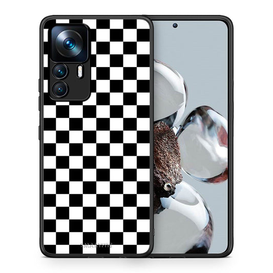 Θήκη Xiaomi 12T / K50 Ultra Squares Geometric από τη Smartfits με σχέδιο στο πίσω μέρος και μαύρο περίβλημα | Xiaomi 12T / K50 Ultra Squares Geometric case with colorful back and black bezels