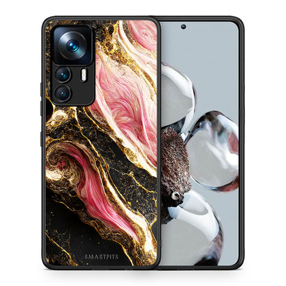 Θήκη Xiaomi 12T / K50 Ultra Glamorous Pink Marble από τη Smartfits με σχέδιο στο πίσω μέρος και μαύρο περίβλημα | Xiaomi 12T / K50 Ultra Glamorous Pink Marble case with colorful back and black bezels