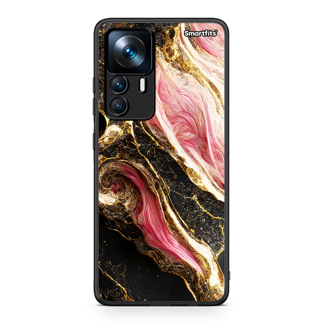 Xiaomi 12T / K50 Ultra Glamorous Pink Marble θήκη από τη Smartfits με σχέδιο στο πίσω μέρος και μαύρο περίβλημα | Smartphone case with colorful back and black bezels by Smartfits