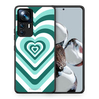 Thumbnail for Θήκη Xiaomi 12T / 12T Pro / K50 Ultra Green Hearts από τη Smartfits με σχέδιο στο πίσω μέρος και μαύρο περίβλημα | Xiaomi 12T / 12T Pro / K50 Ultra Green Hearts case with colorful back and black bezels
