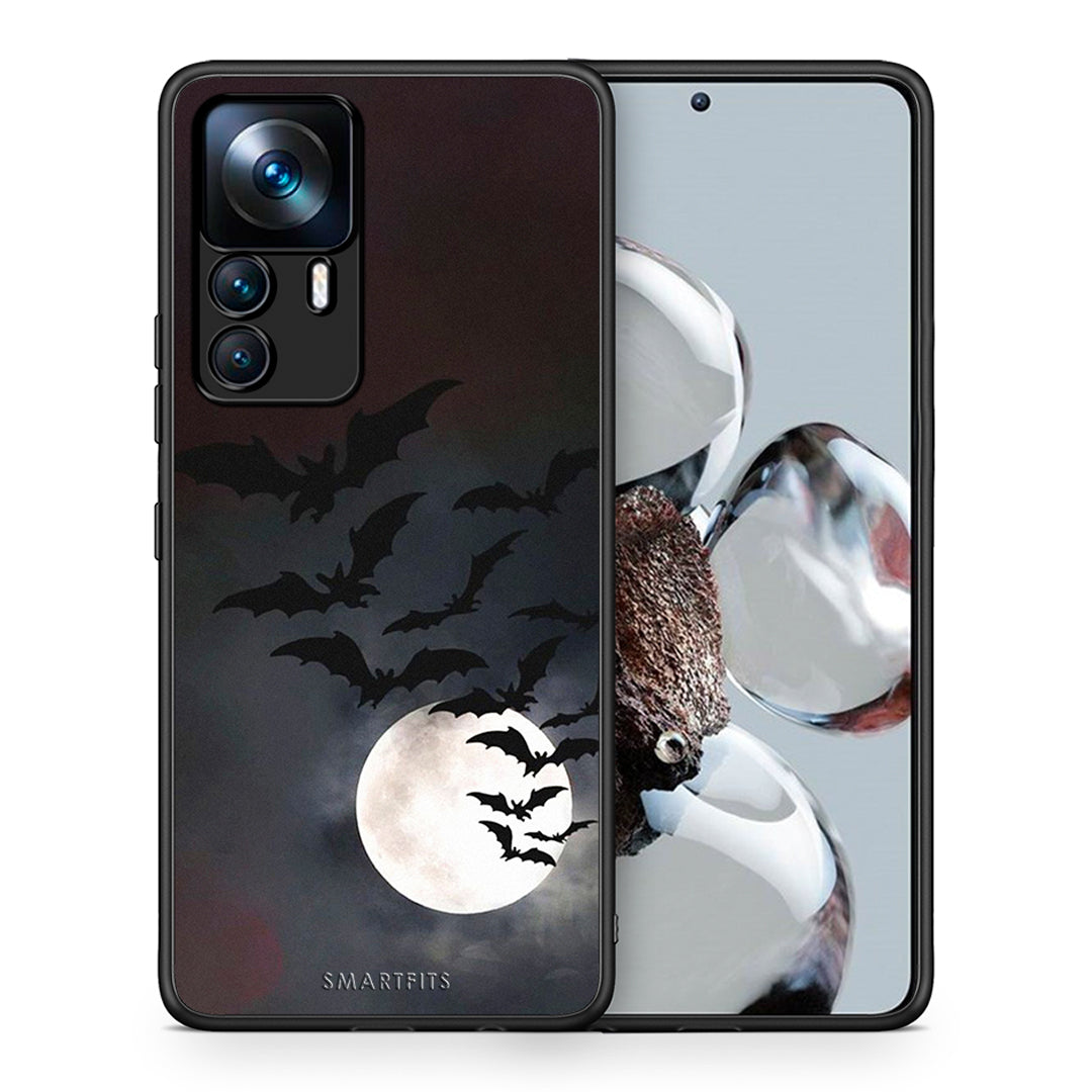Θήκη Xiaomi 12T / K50 Ultra Halloween Bat Night από τη Smartfits με σχέδιο στο πίσω μέρος και μαύρο περίβλημα | Xiaomi 12T / K50 Ultra Halloween Bat Night case with colorful back and black bezels