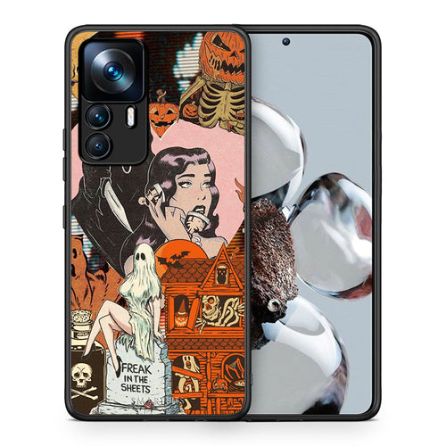 Θήκη Xiaomi 12T / K50 Ultra Halloween Collage από τη Smartfits με σχέδιο στο πίσω μέρος και μαύρο περίβλημα | Xiaomi 12T / K50 Ultra Halloween Collage case with colorful back and black bezels