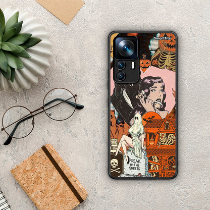 Xiaomi 12T / K50 Ultra Halloween Collage θήκη από τη Smartfits με σχέδιο στο πίσω μέρος και μαύρο περίβλημα | Smartphone case with colorful back and black bezels by Smartfits