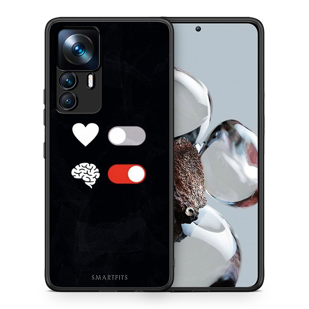 Θήκη Αγίου Βαλεντίνου Xiaomi 12T / 12T Pro / K50 Ultra Heart Vs Brain από τη Smartfits με σχέδιο στο πίσω μέρος και μαύρο περίβλημα | Xiaomi 12T / 12T Pro / K50 Ultra Heart Vs Brain case with colorful back and black bezels