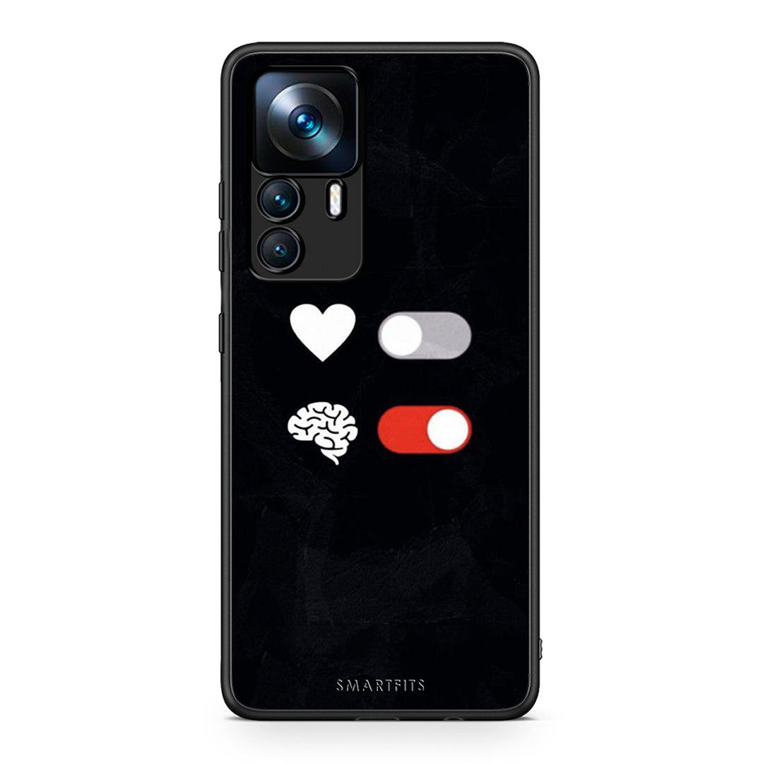 Xiaomi 12T / 12T Pro / K50 Ultra Heart Vs Brain Θήκη Αγίου Βαλεντίνου από τη Smartfits με σχέδιο στο πίσω μέρος και μαύρο περίβλημα | Smartphone case with colorful back and black bezels by Smartfits