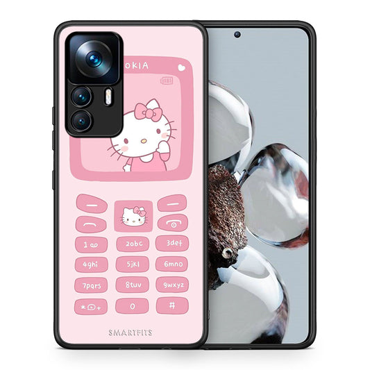 Θήκη Αγίου Βαλεντίνου Xiaomi 12T / K50 Ultra Hello Kitten από τη Smartfits με σχέδιο στο πίσω μέρος και μαύρο περίβλημα | Xiaomi 12T / K50 Ultra Hello Kitten case with colorful back and black bezels