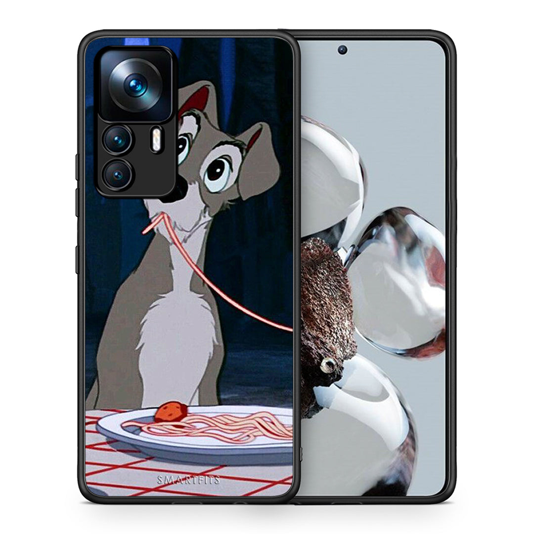 Θήκη Αγίου Βαλεντίνου Xiaomi 12T / K50 Ultra Lady And Tramp 1 από τη Smartfits με σχέδιο στο πίσω μέρος και μαύρο περίβλημα | Xiaomi 12T / K50 Ultra Lady And Tramp 1 case with colorful back and black bezels