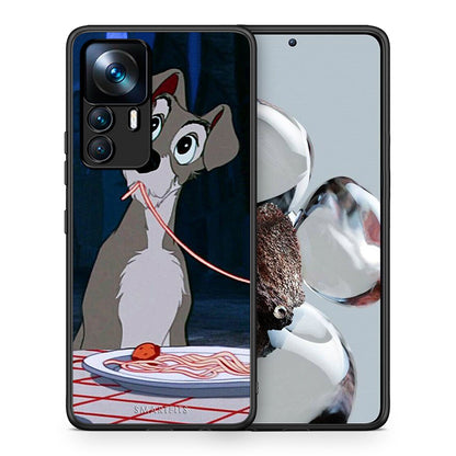 Θήκη Αγίου Βαλεντίνου Xiaomi 12T / K50 Ultra Lady And Tramp 1 από τη Smartfits με σχέδιο στο πίσω μέρος και μαύρο περίβλημα | Xiaomi 12T / K50 Ultra Lady And Tramp 1 case with colorful back and black bezels