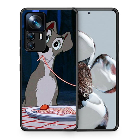 Θήκη Αγίου Βαλεντίνου Xiaomi 12T / K50 Ultra Lady And Tramp 1 από τη Smartfits με σχέδιο στο πίσω μέρος και μαύρο περίβλημα | Xiaomi 12T / K50 Ultra Lady And Tramp 1 case with colorful back and black bezels