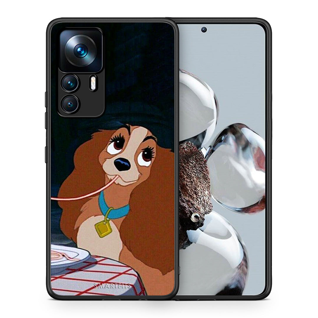 Θήκη Αγίου Βαλεντίνου Xiaomi 12T / K50 Ultra Lady And Tramp 2 από τη Smartfits με σχέδιο στο πίσω μέρος και μαύρο περίβλημα | Xiaomi 12T / K50 Ultra Lady And Tramp 2 case with colorful back and black bezels
