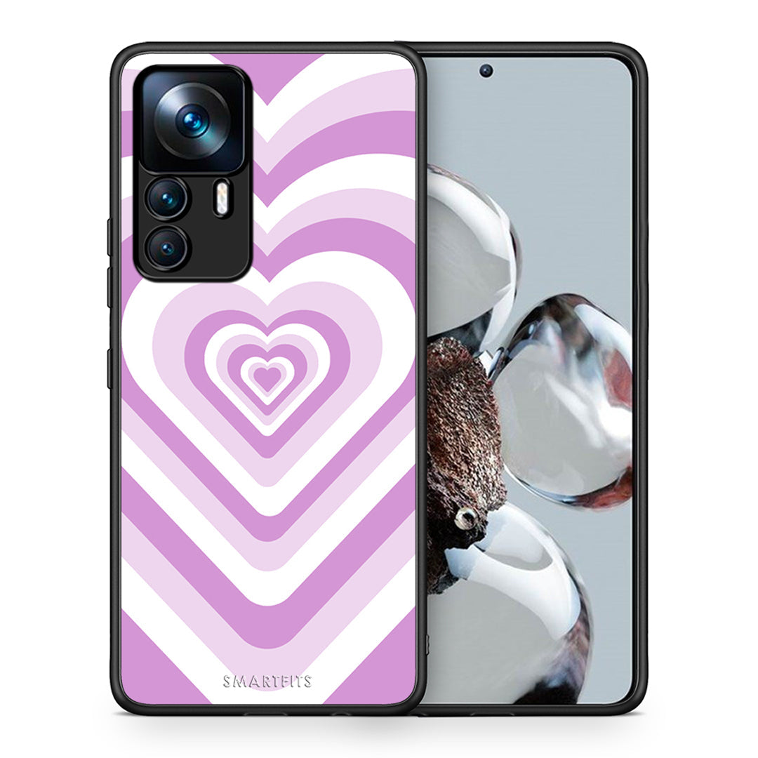 Θήκη Xiaomi 12T / K50 Ultra Lilac Hearts από τη Smartfits με σχέδιο στο πίσω μέρος και μαύρο περίβλημα | Xiaomi 12T / K50 Ultra Lilac Hearts case with colorful back and black bezels