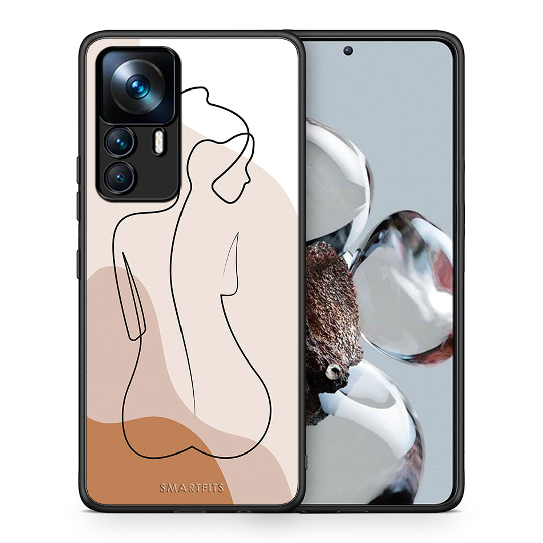 Θήκη Xiaomi 12T / K50 Ultra LineArt Woman από τη Smartfits με σχέδιο στο πίσω μέρος και μαύρο περίβλημα | Xiaomi 12T / K50 Ultra LineArt Woman case with colorful back and black bezels