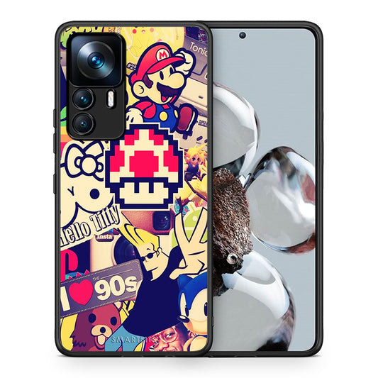 Θήκη Xiaomi 12T / K50 Ultra Love The 90s από τη Smartfits με σχέδιο στο πίσω μέρος και μαύρο περίβλημα | Xiaomi 12T / K50 Ultra Love The 90s case with colorful back and black bezels
