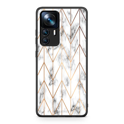 44 - Xiaomi 12T / K50 Ultra Gold Geometric Marble case, cover, bumper