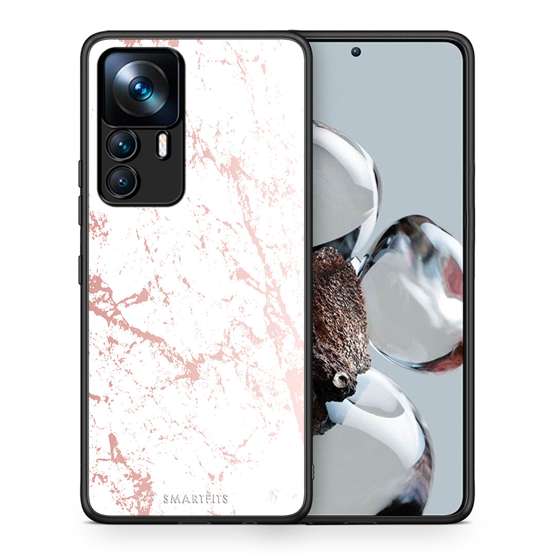 Θήκη Xiaomi 12T / K50 Ultra Pink Splash Marble από τη Smartfits με σχέδιο στο πίσω μέρος και μαύρο περίβλημα | Xiaomi 12T / K50 Ultra Pink Splash Marble case with colorful back and black bezels