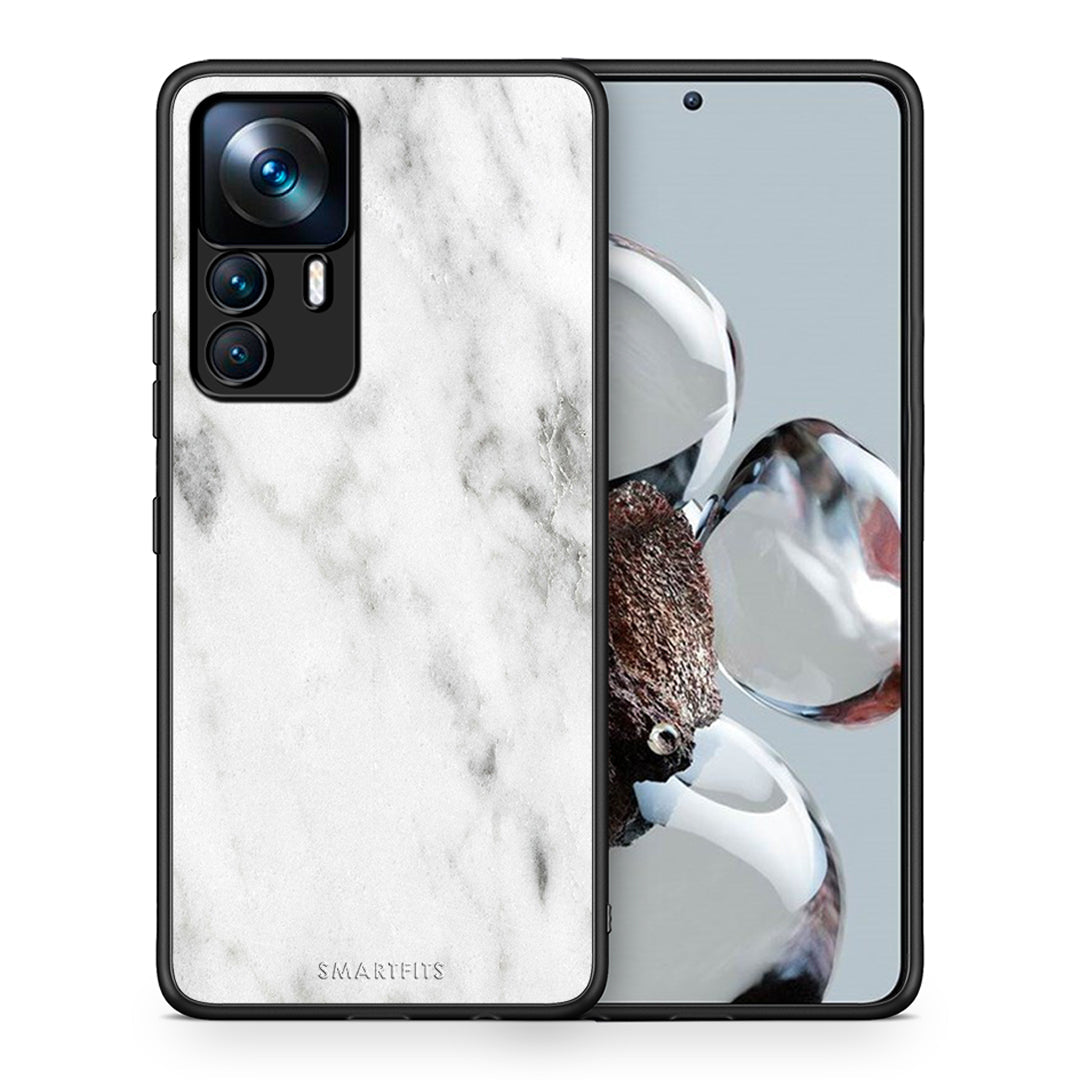 Θήκη Xiaomi 12T / K50 Ultra White Marble από τη Smartfits με σχέδιο στο πίσω μέρος και μαύρο περίβλημα | Xiaomi 12T / K50 Ultra White Marble case with colorful back and black bezels