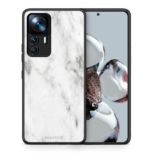 Θήκη Xiaomi 12T / K50 Ultra White Marble από τη Smartfits με σχέδιο στο πίσω μέρος και μαύρο περίβλημα | Xiaomi 12T / K50 Ultra White Marble case with colorful back and black bezels