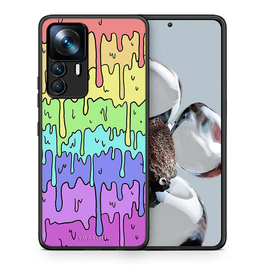 Θήκη Xiaomi 12T / K50 Ultra Melting Rainbow από τη Smartfits με σχέδιο στο πίσω μέρος και μαύρο περίβλημα | Xiaomi 12T / K50 Ultra Melting Rainbow case with colorful back and black bezels