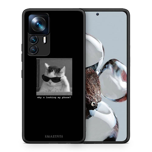 Θήκη Xiaomi 12T / K50 Ultra Meme Cat από τη Smartfits με σχέδιο στο πίσω μέρος και μαύρο περίβλημα | Xiaomi 12T / K50 Ultra Meme Cat case with colorful back and black bezels