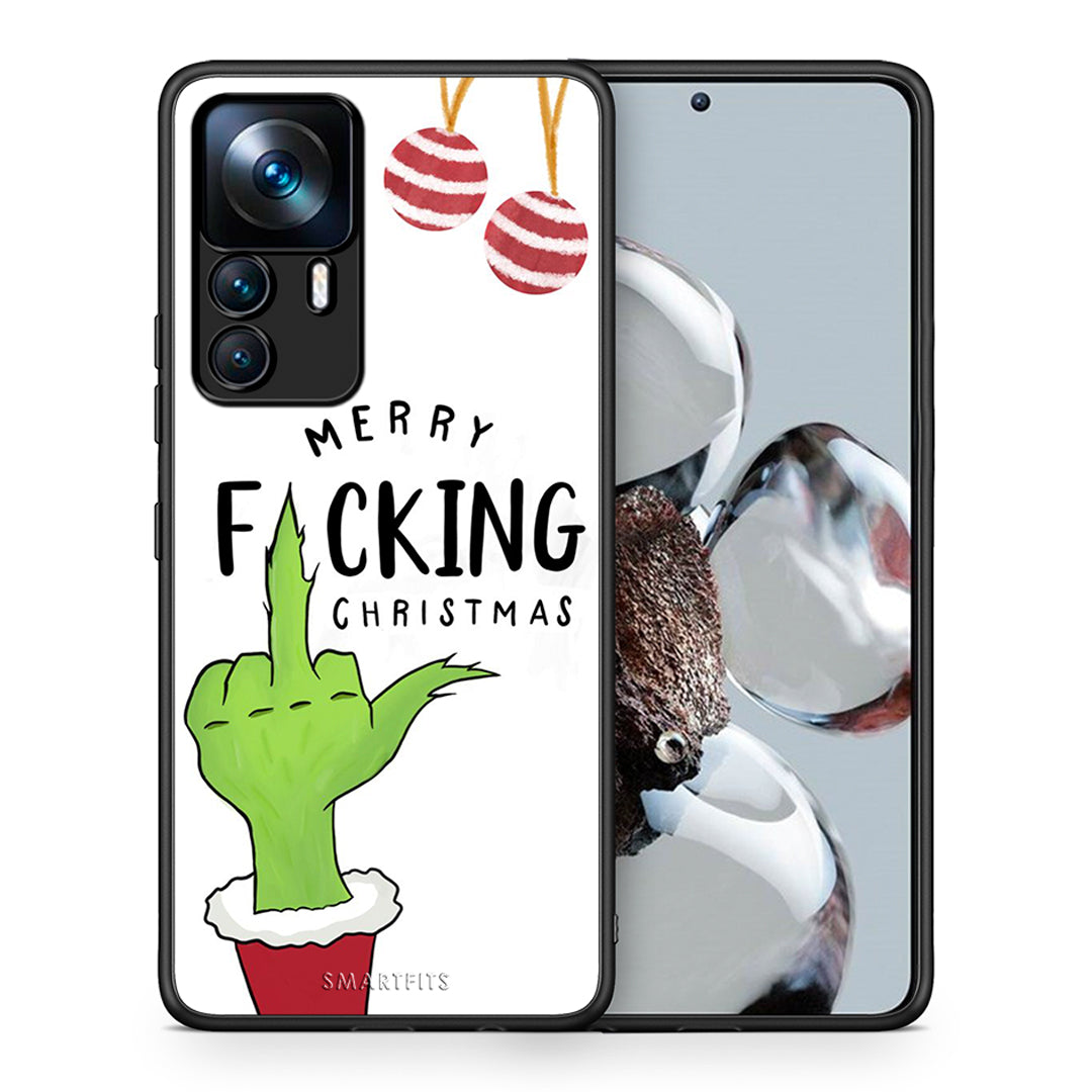 Θήκη Xiaomi 12T / K50 Ultra Merry F Xmas από τη Smartfits με σχέδιο στο πίσω μέρος και μαύρο περίβλημα | Xiaomi 12T / K50 Ultra Merry F Xmas case with colorful back and black bezels