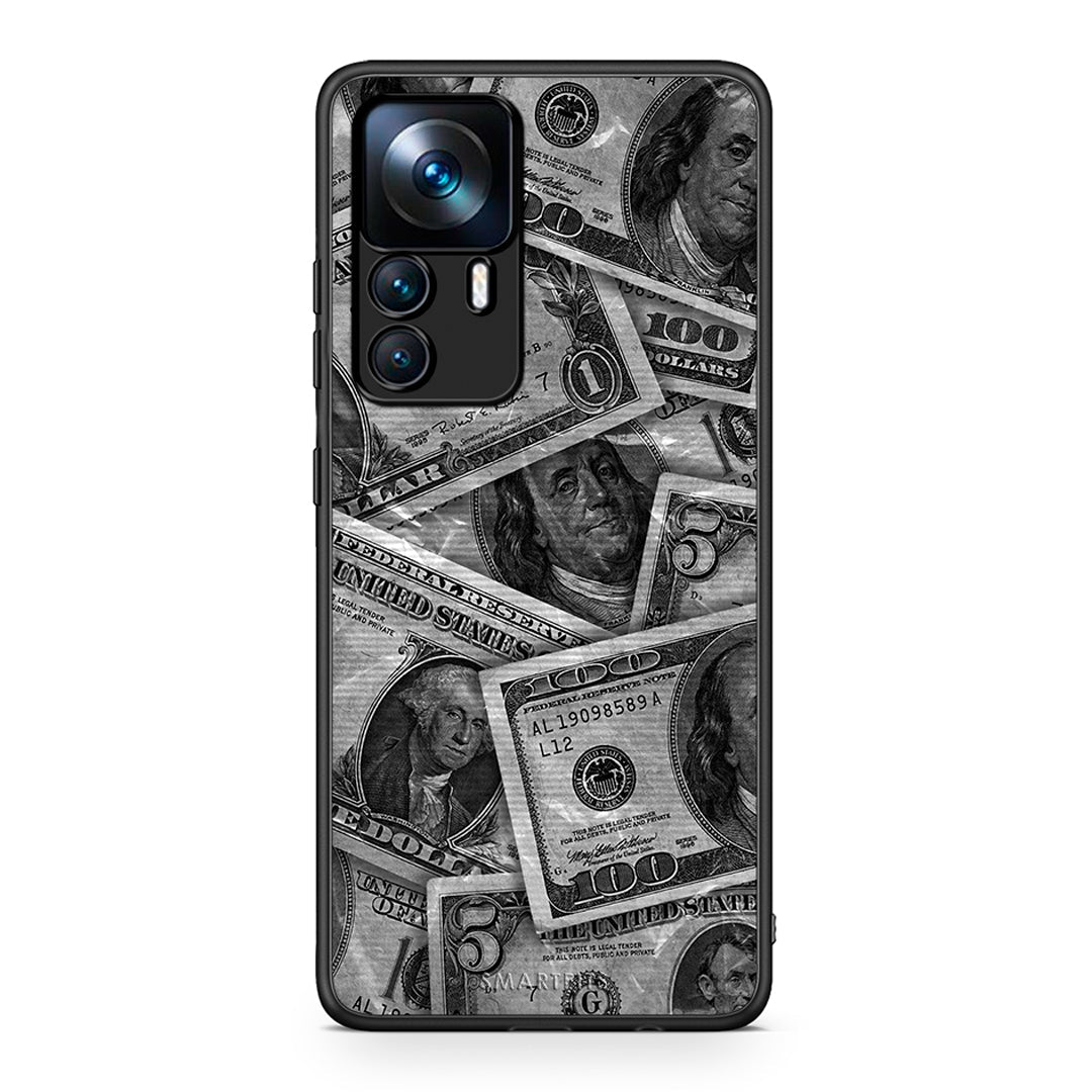 Xiaomi 12T / K50 Ultra Money Dollars θήκη από τη Smartfits με σχέδιο στο πίσω μέρος και μαύρο περίβλημα | Smartphone case with colorful back and black bezels by Smartfits
