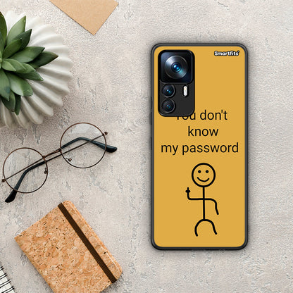 Xiaomi 12T / K50 Ultra My Password θήκη από τη Smartfits με σχέδιο στο πίσω μέρος και μαύρο περίβλημα | Smartphone case with colorful back and black bezels by Smartfits