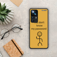 Thumbnail for Xiaomi 12T / 12T Pro / K50 Ultra My Password θήκη από τη Smartfits με σχέδιο στο πίσω μέρος και μαύρο περίβλημα | Smartphone case with colorful back and black bezels by Smartfits