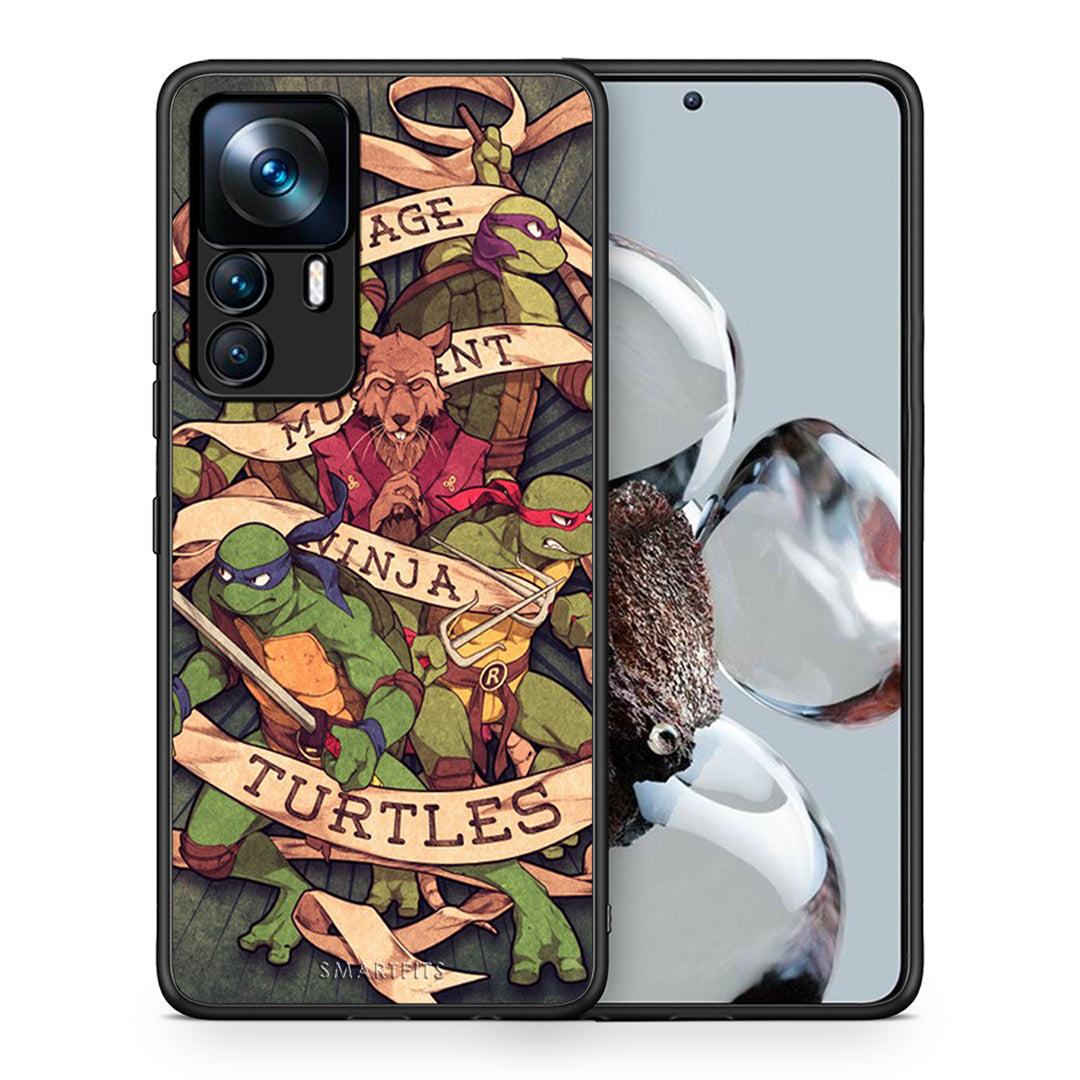 Θήκη Xiaomi 12T / K50 Ultra Ninja Turtles από τη Smartfits με σχέδιο στο πίσω μέρος και μαύρο περίβλημα | Xiaomi 12T / K50 Ultra Ninja Turtles case with colorful back and black bezels