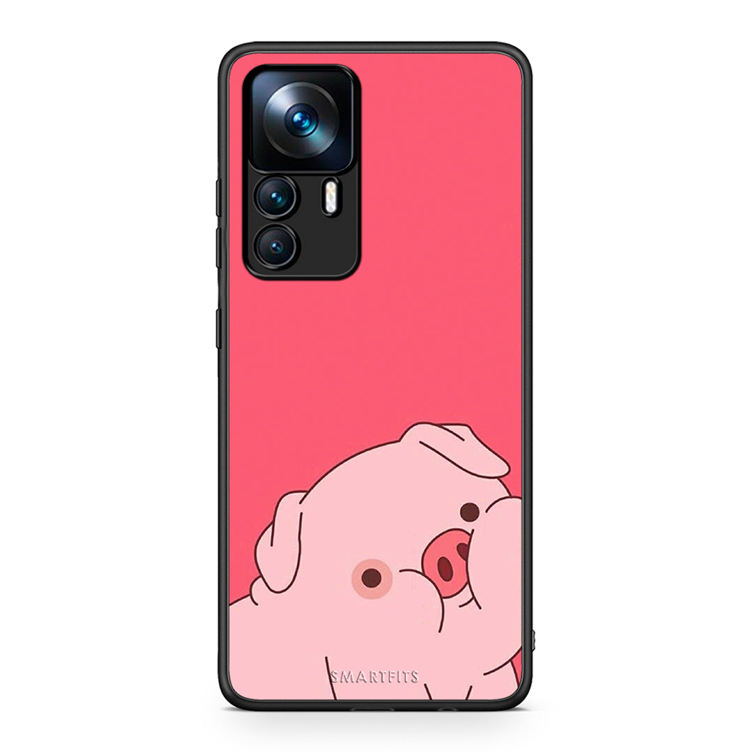 Xiaomi 12T / K50 Ultra Pig Love 1 Θήκη Αγίου Βαλεντίνου από τη Smartfits με σχέδιο στο πίσω μέρος και μαύρο περίβλημα | Smartphone case with colorful back and black bezels by Smartfits