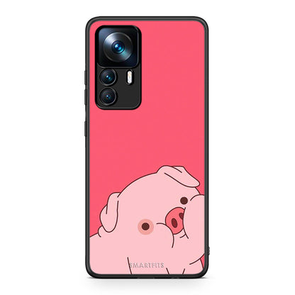 Xiaomi 12T / K50 Ultra Pig Love 1 Θήκη Αγίου Βαλεντίνου από τη Smartfits με σχέδιο στο πίσω μέρος και μαύρο περίβλημα | Smartphone case with colorful back and black bezels by Smartfits