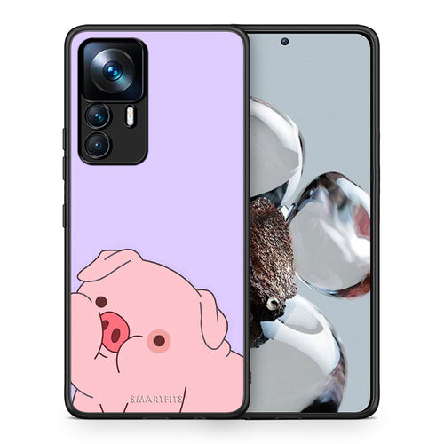 Θήκη Αγίου Βαλεντίνου Xiaomi 12T / K50 Ultra Pig Love 2 από τη Smartfits με σχέδιο στο πίσω μέρος και μαύρο περίβλημα | Xiaomi 12T / K50 Ultra Pig Love 2 case with colorful back and black bezels