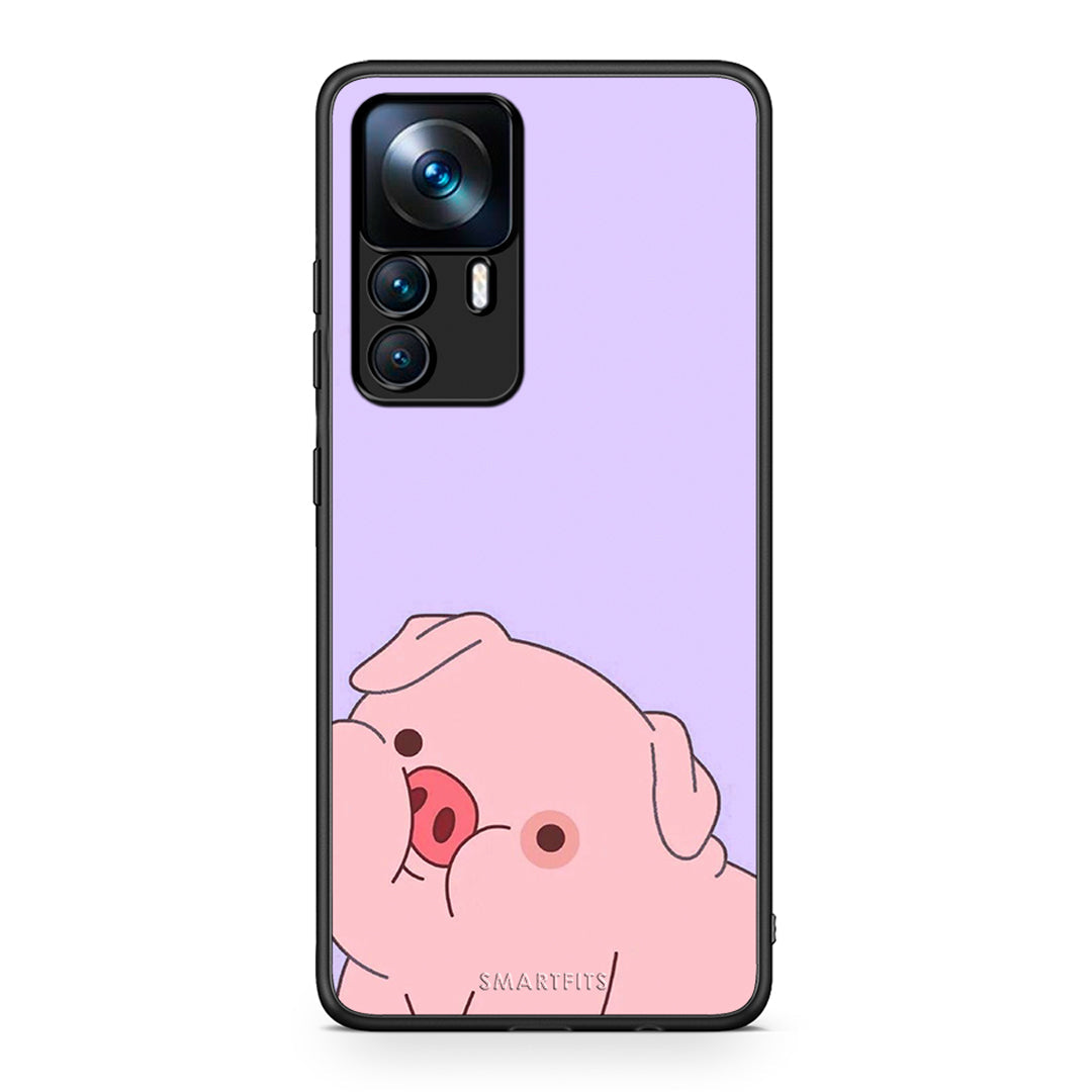 Xiaomi 12T / K50 Ultra Pig Love 2 Θήκη Αγίου Βαλεντίνου από τη Smartfits με σχέδιο στο πίσω μέρος και μαύρο περίβλημα | Smartphone case with colorful back and black bezels by Smartfits