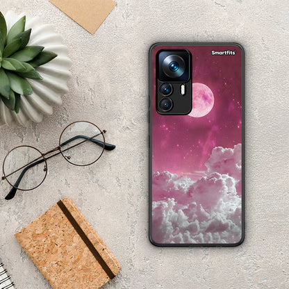 Xiaomi 12T / K50 Ultra Pink Moon θήκη από τη Smartfits με σχέδιο στο πίσω μέρος και μαύρο περίβλημα | Smartphone case with colorful back and black bezels by Smartfits