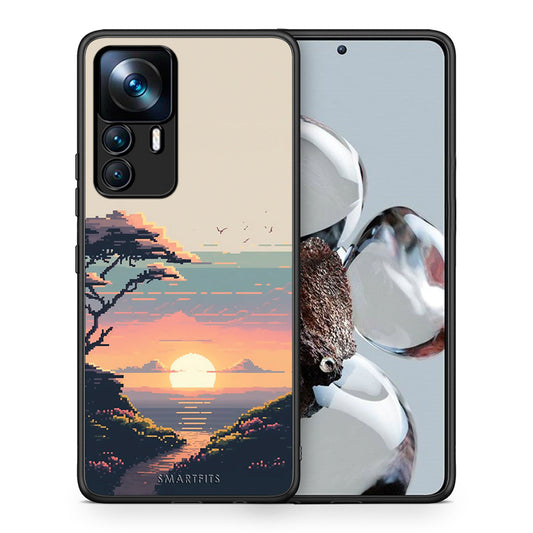 Θήκη Xiaomi 12T / K50 Ultra Pixel Sunset από τη Smartfits με σχέδιο στο πίσω μέρος και μαύρο περίβλημα | Xiaomi 12T / K50 Ultra Pixel Sunset case with colorful back and black bezels